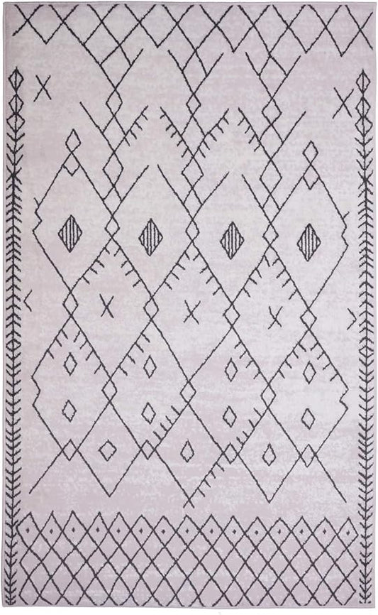 Furnish my Place Trellis Pattern Rug - 5 ft. x 8 ft, Peach, Bohemian Rug with Transitional Design