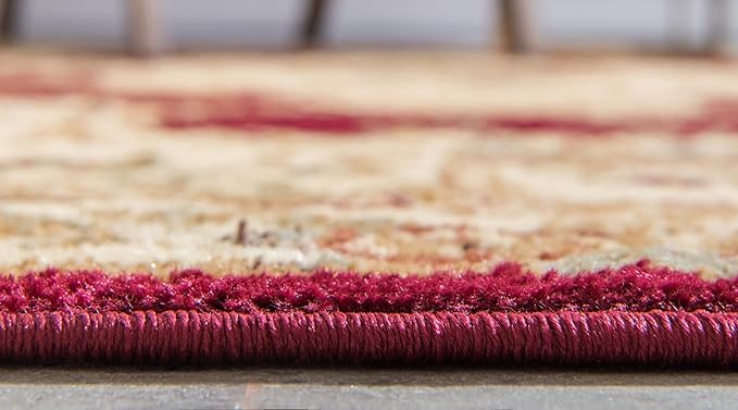 Rugs.com Chateau Collection Rug – 8' x 10' Red Medium Rug Perfect for Living Rooms, Large Dining Rooms, Open Floorplans