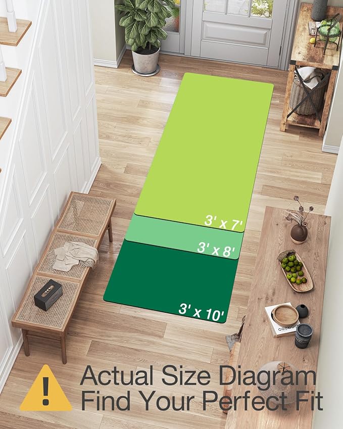 LUMI Runner Rug 3x7, Washable Non-Slip Hallway Throw Rugs, Long Soft Thin Vintage Oriental Kitchen Mats, Low-Pile Indoor Kitchen Entryway Area Rug, Amber