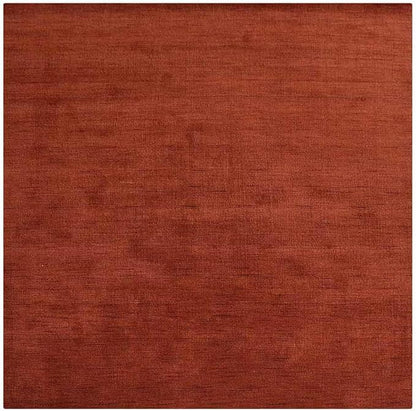 Hand Knotted Loom Wool ECO-Friendly Area Rugs - 6'x6', Square, Light Red Color, Solid Plain Design, High Pile Handmade Anti Skid Area Rugs for Living Room, Bed Room (L00111)
