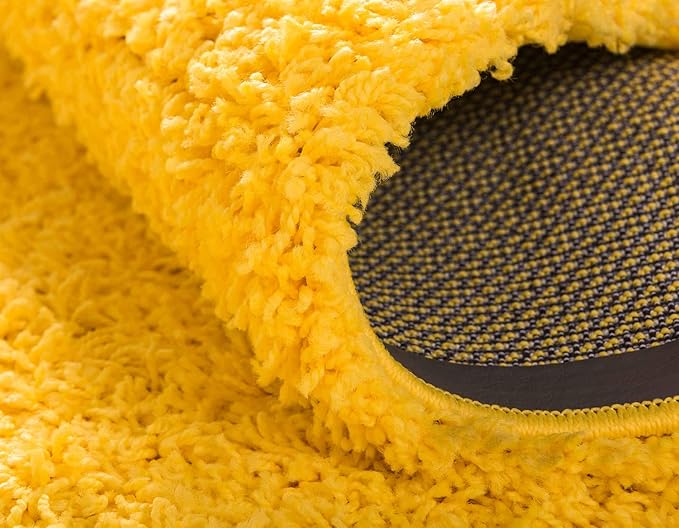 Unique Loom Solid Shag Collection Area Rug (6' 1" x 9' Rectangle, Tuscan Sun Yellow)