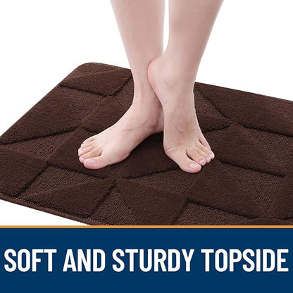 OLANLY Door Mats Indoor, Non-Slip, Absorbent, Dirt Resist, Entrance Washable Mat, Low-Profile Inside Entry Doormat for Entryway (32x20 inches, Dark Brown)