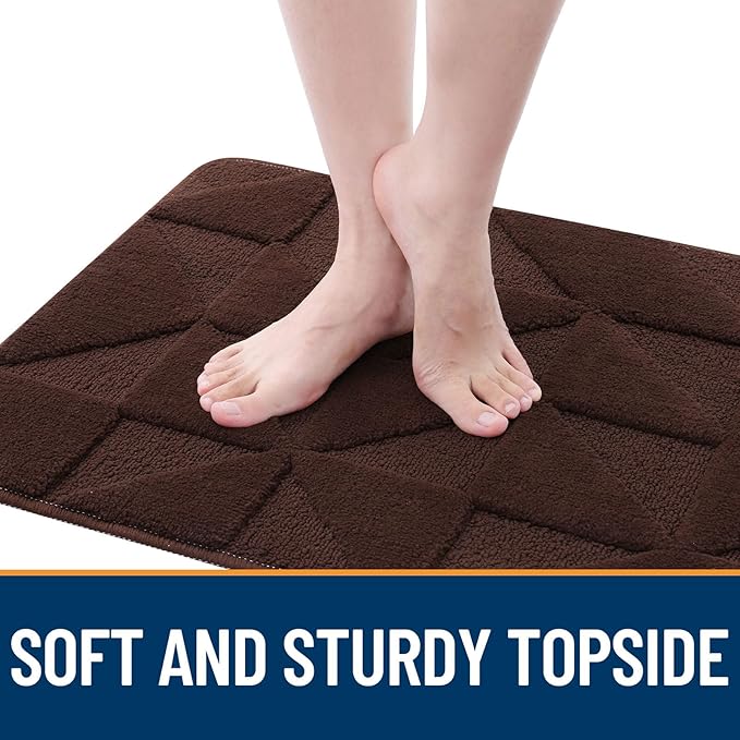 OLANLY Door Mats Indoor, Non-Slip, Absorbent, Dirt Resist, Entrance Washable Mat, Low-Profile Inside Entry Doormat for Entryway (30x17 inches, Dark Brown)
