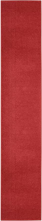 Nourison Home Nourison Essentials Brick Red 2'2" x 20' Area Rug - Easy Clean, Non Shedding, Bed Room, Living Room, Dining Room, Kitchen (20' Runner)