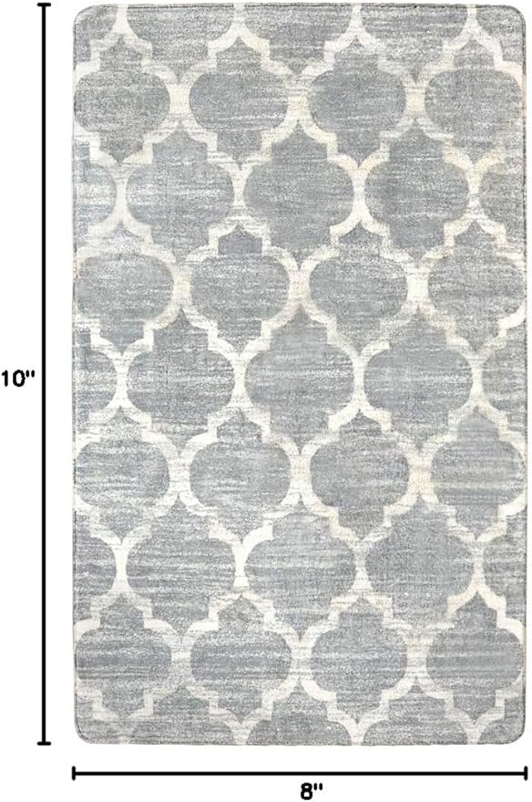 Lahome Moroccan Washable Area Rug - 4x6 Non-Slip Rugs Soft Throw Bedroom Rugs Accent Distressed Faux Wool Floor Carpet for Living Room Entry Office Kitchen Dining Room Decor (4’ X 6’, Gray)