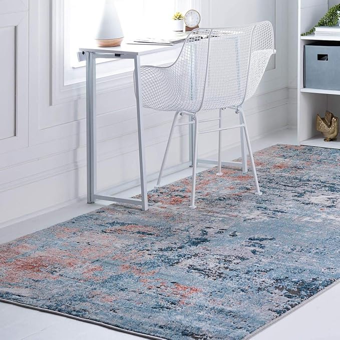 Rugs.com Leipzig Collection Area Rug – 7X10 Multi Low-Pile Rug Perfect for Bedrooms, Dining Rooms, Living Rooms