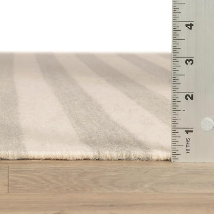 Home Conservatory Ladder Stripe Grey/Ivory Handwoven Wool 5 X 8 Feet, Grey/Ivory Stripe Pattern