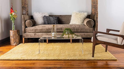 Unique Loom Solo Collection Area Rug - Calabasas (5' 3" x 7' 7" Rectangle, Yellow)