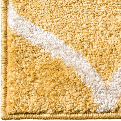 Rugs.com Lattice Frieze Collection Rug – 6' x 9' Yellow Medium Rug Perfect for Living Rooms, Large Dining Rooms, Open Floorplans