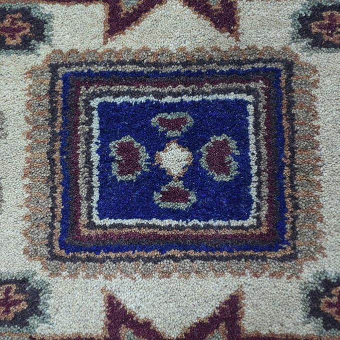 Hand Knotted Wool & Silk ECO-Friendly Oriental Area Rugs - 2'6''x10', Runner Shape, Cream Burgundy Color, Classic Oriental Traditional, Medium Pile Handmade Area Rugs (AF0102)
