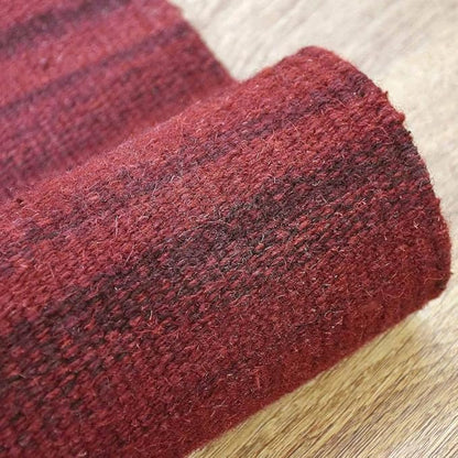 Rugsotic Carpets Hand Woven Flat Weave Kilim Wool ECO-Friendly Area Rugs - 10'x10', Square Shape, Dark Red Color, Solid Plain Design, Low Pile Handmade Rugs for Living Room, Bed Room (D00111)