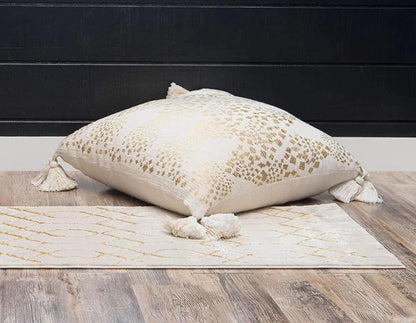 Marilyn Monroe Glam Collection Area Rug - Trellis (2' x 10' Runner, White Gold/ Gold)