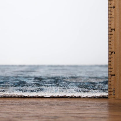 Bloom Rugs Caria Washable Non-Slip 3x5 Rug - Navy Blue Traditional Bordered Area Rug for Living Room, Bedroom, Dining Room, and Kitchen - Exact Size: 3' x 5'