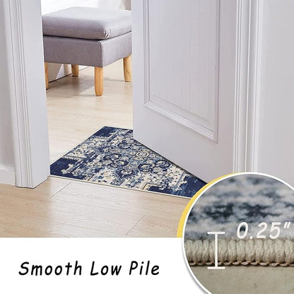 vivorug Runner Rug 2'x8' Machine Washable Non-Slip Runners for Hallways Kitchen Entryway Laundry Room Vintage-Inspired Carpet Hallway Runner Navy Blue