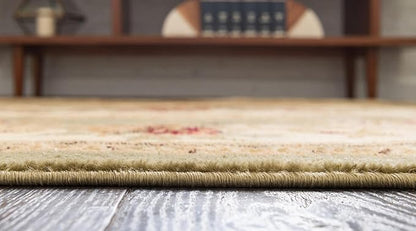 Rugs.com Chateau Collection Rug - 8' x 10' Oval Green Medium Pile Rug