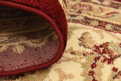 Unique Loom Voyage Collection Traditional Oriental Classic Intricate Design Area Rug (8' 0 x 8' 0 Square, Red/Gold)
