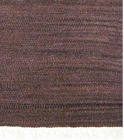 Rugsotic Carpets Hand Woven Flat Weave Kilim Wool ECO-Friendly Area Rugs - 2'6"x8', Runner Shape, Dark Brown Color, Solid Plain Design, Low Pile Handmade Rugs for Living Room, Bed Room (D00111)