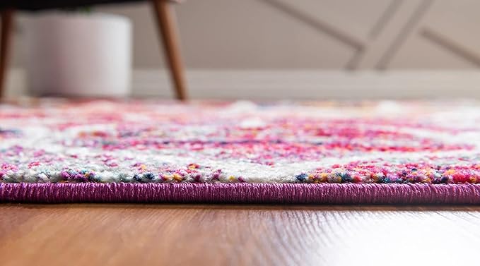 Rugs.com Lattice Frieze Collection Rug – 2' x 13' Runner Multi Medium Rug Perfect for Living Rooms, Large Dining Rooms, Open Floorplans