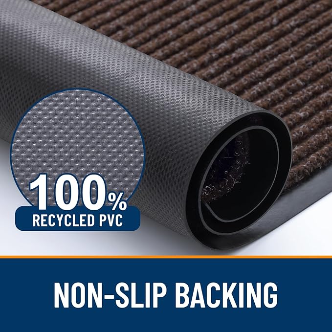 OLANLY Front Door Mat Indoor Outdoor Entrance, Waterproof Heavy Duty Doormat, Fade Resistant, Low Profile, Easy Clean Patio Porch Welcome Floor Mats for Entry, 71x47, Tan