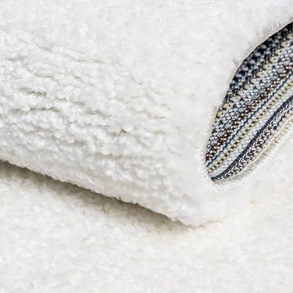 Unique Loom Solo Collection Area Rug - Calabasas (5' 3" Round, Snow White)