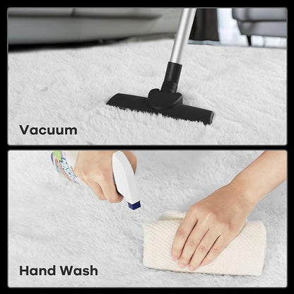 Zentavio Runner Rugs for Hallway 2x6 Shag Soft Bedroom Bedside Rugs Non Slip Fluffy Carpet for Kids Girls Boys Home Decor Aesthetic Dorm Nursery White