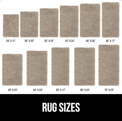 GORILLA GRIP Bath Rug Mat 60x17, Thick Absorbent Chenille, Quick Dry Microfiber Mats, Rubber Backing Washable Shower Floor Rugs, Bathmat Runner, US Designed Bathroom Home Decor Accessories Gray Beige