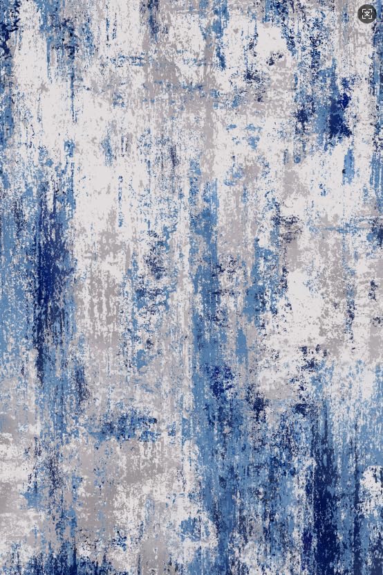Ciicool Abstract Area Rug Indoor, 3x5 Washable Entryway Rug, Modern Soft Throw Rug with Non-Slip Backing Ideal for Bedroom Living Room Entrance Kitchen, Low-Pile Floor Carpet Doormat Grey Blue
