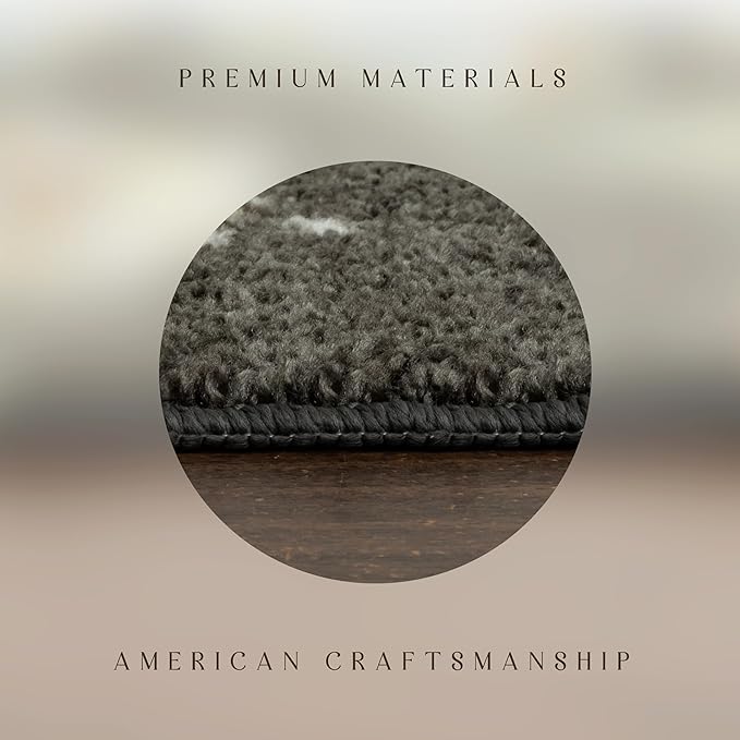 Maples Rugs Reggie Floral Kitchen Rug - Made in USA - Washable, Non Slip Indoor Carpet for Entryway, Foyer, Kitchen, and Bathroom, 1'8 x 2'8, Dark Grey