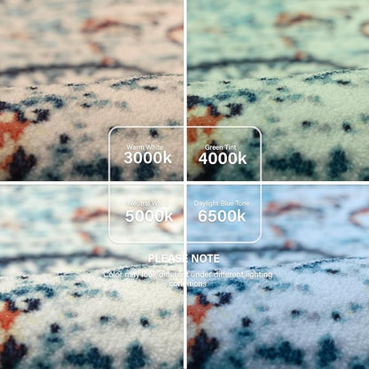 Lahome Bohemian Floral Medallion Area Rug - 2x3 Vintage Teal Distressed Small Entryway Rug Turkish Doormat Faux Wool Non-Slip Washable Low-Pile Carpet for Bathroom Kitchen Laundry Room Decor