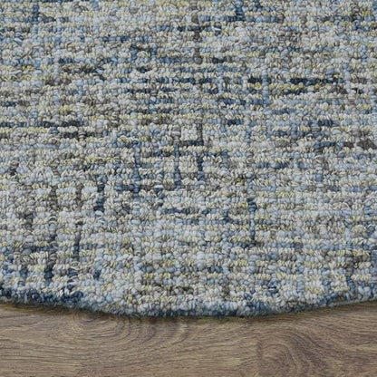 Hand Tufted Wool ECO-Friendly Area Rugs - 8'x8', Round Shape, Light Green, Solid Plain Design, High Pile Thick Handmade Anti Skid Area Rugs for Living Room, Bed Room (KWC111)