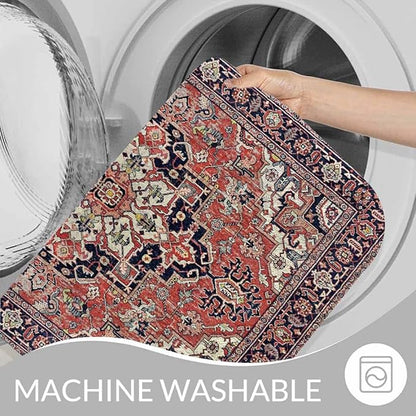 Old Carpet Texture Bathroom Mat Rugs Abstract Ornament Milky Blue Microfiber Faux Cashmere Thick Plush Bath Mat Non-Slip Water Absorbent Bath Carpet for Bathtub Bathroom Floor Tub 20 x 30 Inch