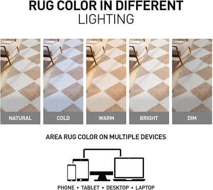 Rugshop Diamond Wave Shag Runner Rug Beige 2' 3" x 12' Great for Long Hallways, Open Entryways, or Galley Kitchens