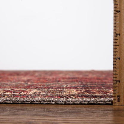 Keen Home Design 8x10 Rug - Machine Washable Area Rug with Non-Slip Backing, Ideal for Living Room, Dining Room, Bedroom - Vintage, Easy Clean, Durable, Low Pile Rug - (8' x 10')
