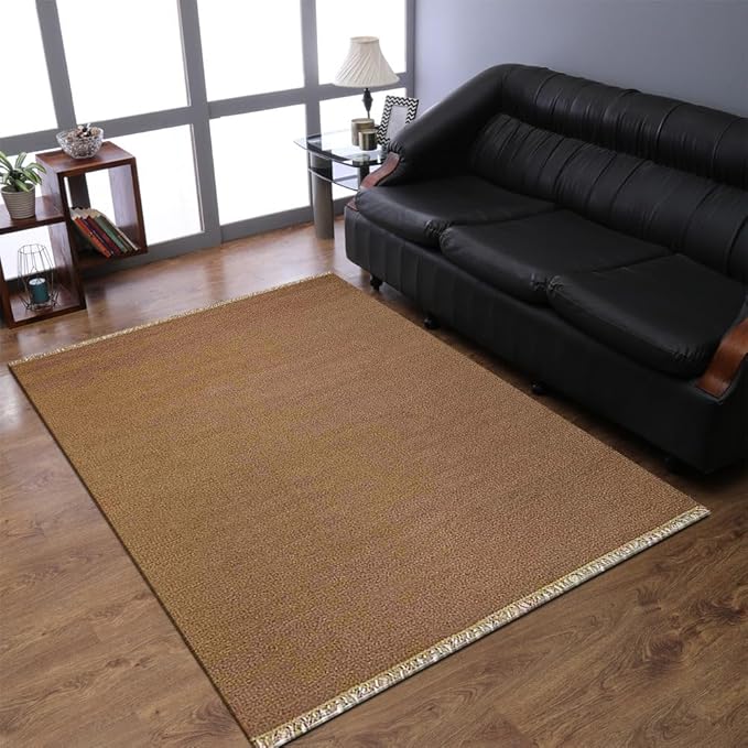 Rugsotic Carpets Hand Woven Flat Weave Kilim Wool ECO-Friendly Area Rugs - 3'x5', Rectangle Shape, Cream Color, Solid Plain Design, Low Pile Handmade Area Rugs for Living Room, Bed Room (D00111)