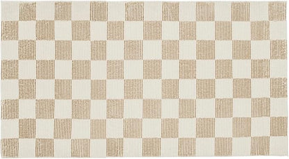 Revival Rugs Gambit 3'x5' Machine Washable Area Rug for Kitchen Bedroom - 100% Recycled Oeko-TEX Certified, Medium Pile, Camel, Beige