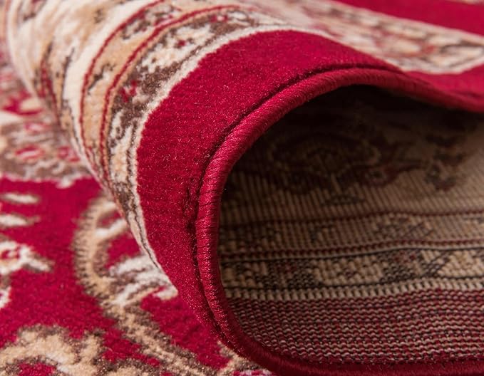 Unique Loom Sialk Hill Collection Area Rug - Washington (9' 10" x 14' 1" Rectangle Burgundy/Cream)