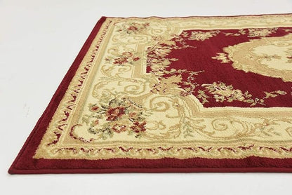 Unique Loom Versailles Collection Traditional Classic Floral Motif Area Rug (4' 0 x 6' 0 Rectangular, Burgundy/ Ivory)