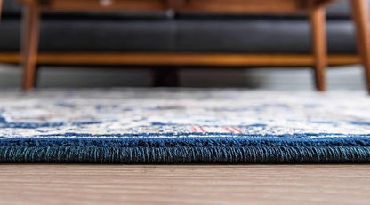 Unique Loom Narenj Collection Classic Traditional Medallion Textured Design Area Rug, 3 x 5 ft, Navy Blue/Tan