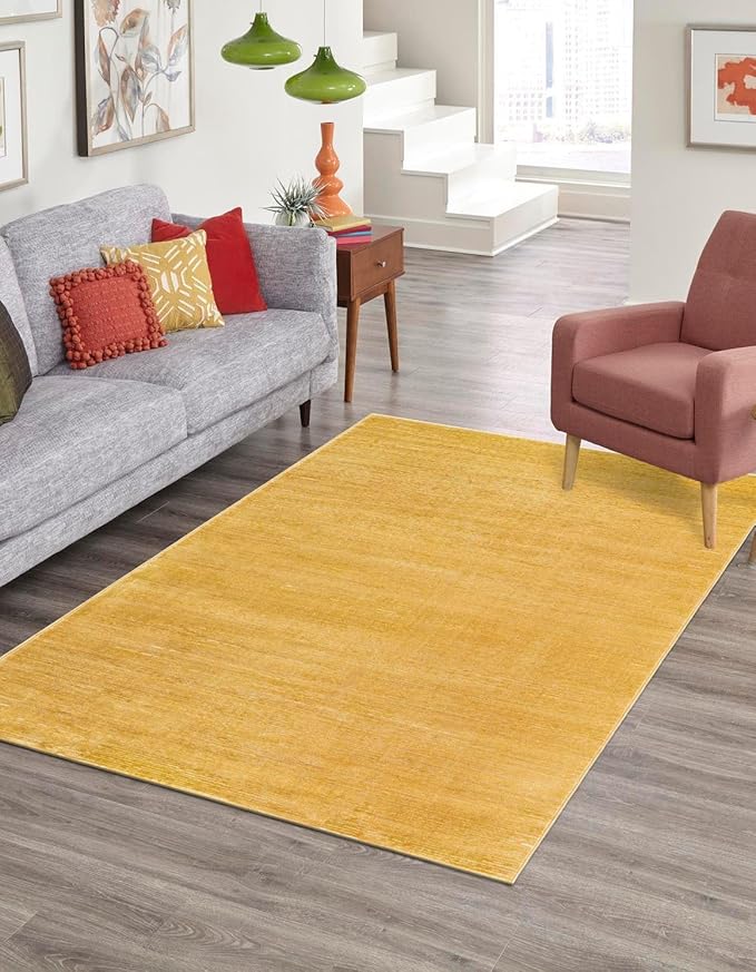 Unique Loom Finsbury Collection Area Rug - Kate (7' 10" x 10' Rectangle, Yellow)