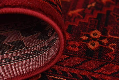 Unique Loom Tekke Collection Area Rug - Sheibani (5' 3" x 8' Rectangle, Red/ Black)