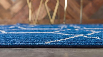 Unique Loom Trellis Frieze Collection Area Rug - Geometric (3' 3" x 5' 3", Navy Blue/ Ivory)
