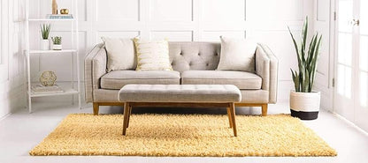 Unique Loom Davos Shag Collection Area Rug - Solid (4' 1" x 6' 1" Rectangle, Sun Yellow)