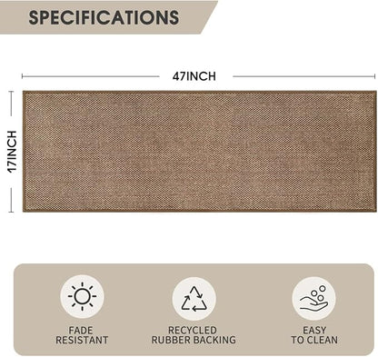 Artoid Mode Washable Kitchen Rugs and Mats Doormat Non Skid, Absorbent Rugs for Kitchen Floor Door Mat Kitchen Mats Front of Sink Hallway 17x47 Inch