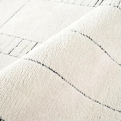 Abani Cream Area Rug – 5' x 8' – Oliver Collection – Geometric Linework Pattern – Non-Shedding, Easy to Clean – Durable for Living Room, Bedroom, or Office, Pet & Child Friendly