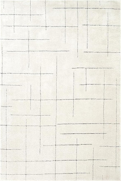 Abani Cream Area Rug – 5' x 8' – Oliver Collection – Striped Pattern – Non-Shedding, Easy to Clean – Durable for Living Room, Bedroom, or Office, Pet & Child Friendly