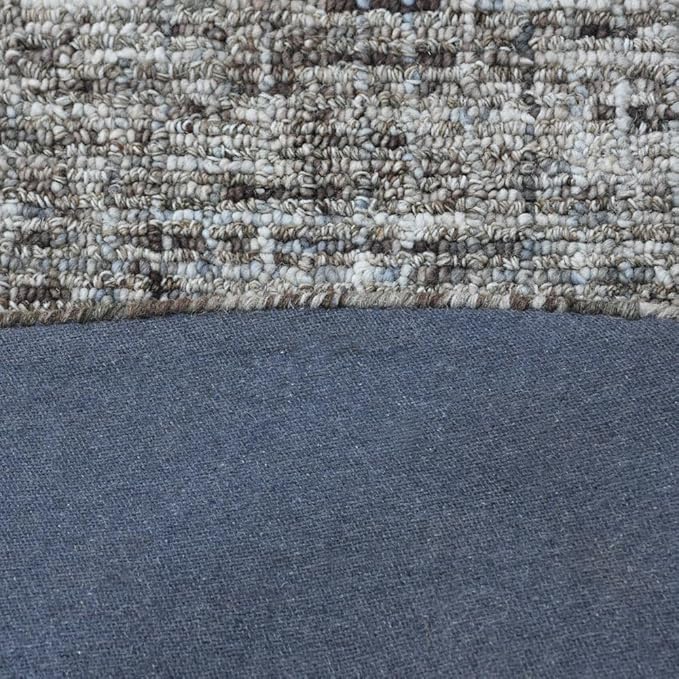 Hand Tufted Wool ECO-Friendly Area Rugs - 8'x8', Round Shape, Dark Brown & Beige, Solid Plain Design, High Pile Thick Handmade Area Rugs for Living Room, Bed Room (KWC111)