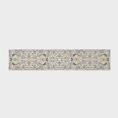 EVERGRACE Hallyway Area Runner Rugs 2x10, Boho Floral Faux Wool Indoor Outdoor Rugs, Washable Rugs for Bedroom Dining Room Living Room Kitchen, Low Pile Floor Mat Carpet for Home Decor, Gray