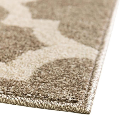 Rugs.com Lattice Collection Rug – 9' x 12' Light Brown Medium Rug Perfect for Living Rooms, Large Dining Rooms, Open Floorplans