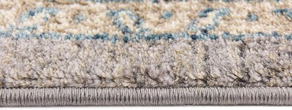 Unique Loom Salzburg Collection Classic Traditional Design Oriental Inspired Border Area Rug (5' 0 x 5' 0 Square, Gray/Beige)