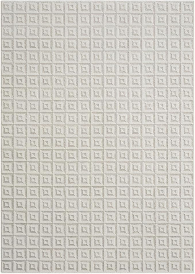 LUXE WEAVERS Geometric Greek Pattern Area Rug, Cream, 8'X10'